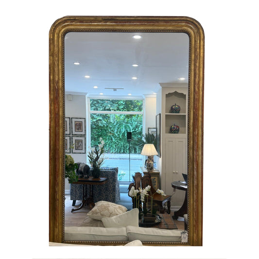 Antique French Gilded Mirror With Original Patina – 19th Century