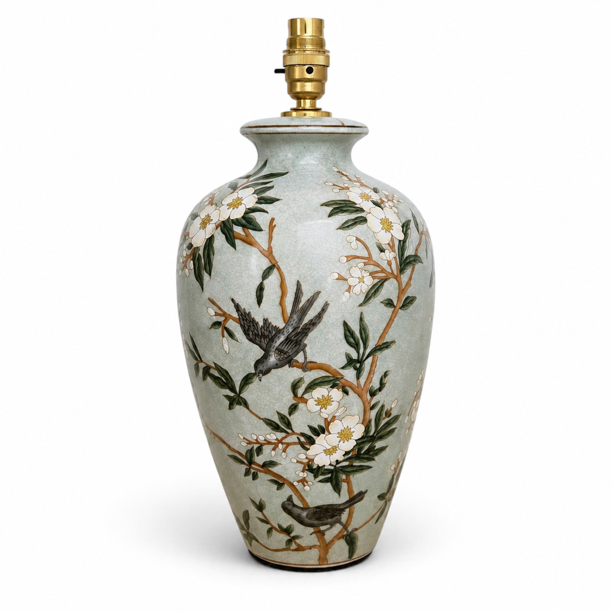 Cherry Blossom Ceramic Vase Lamp Base