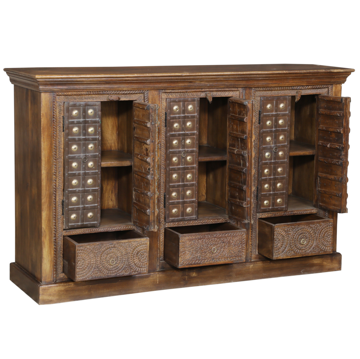 Indian Brass Clad Sideboard