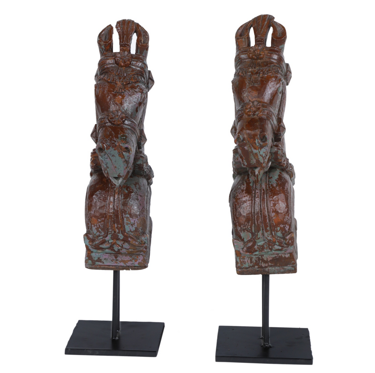 A Pair Of Antique Horse Sculptures