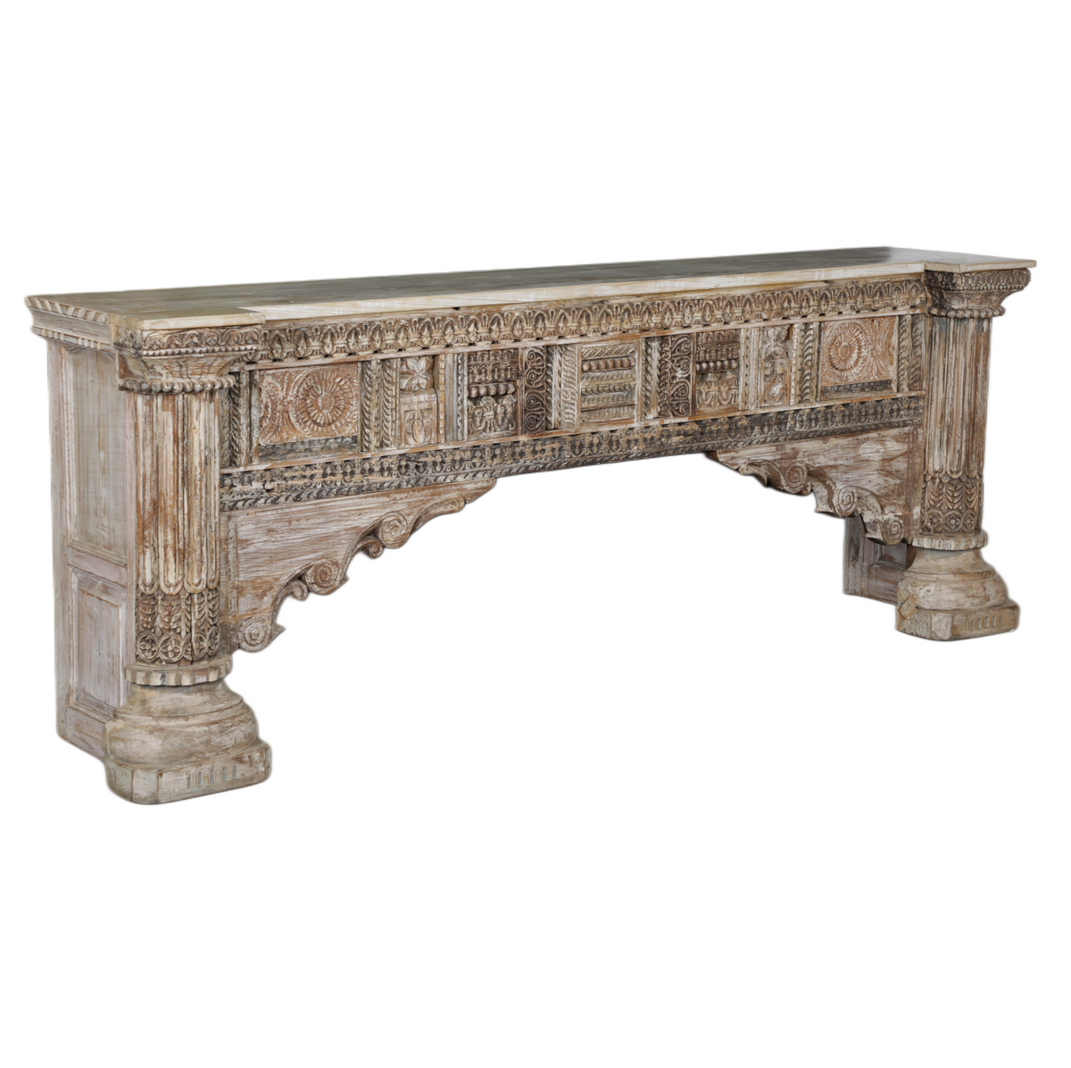 Architectural Hand Carved Indian Console