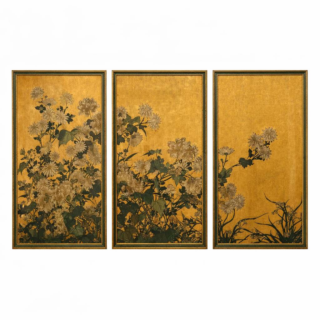 Japanese Chrysanthemum Triptych