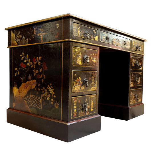 Chinoiserie Twin Pedestal Desk C1880