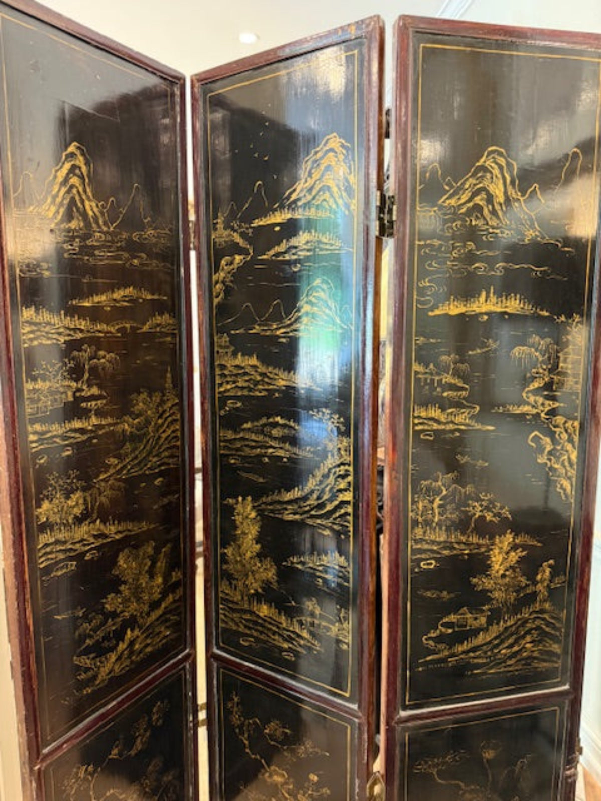 Oriental Hand-Painted Folding Screen