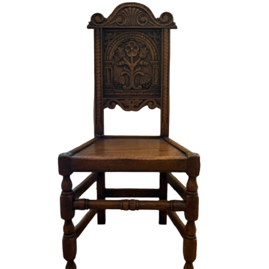 Antique Carved Oak Side Chair