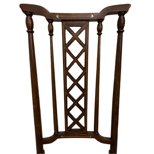 A Pair Of Edwardian Lattice Back Mahogany Chairs