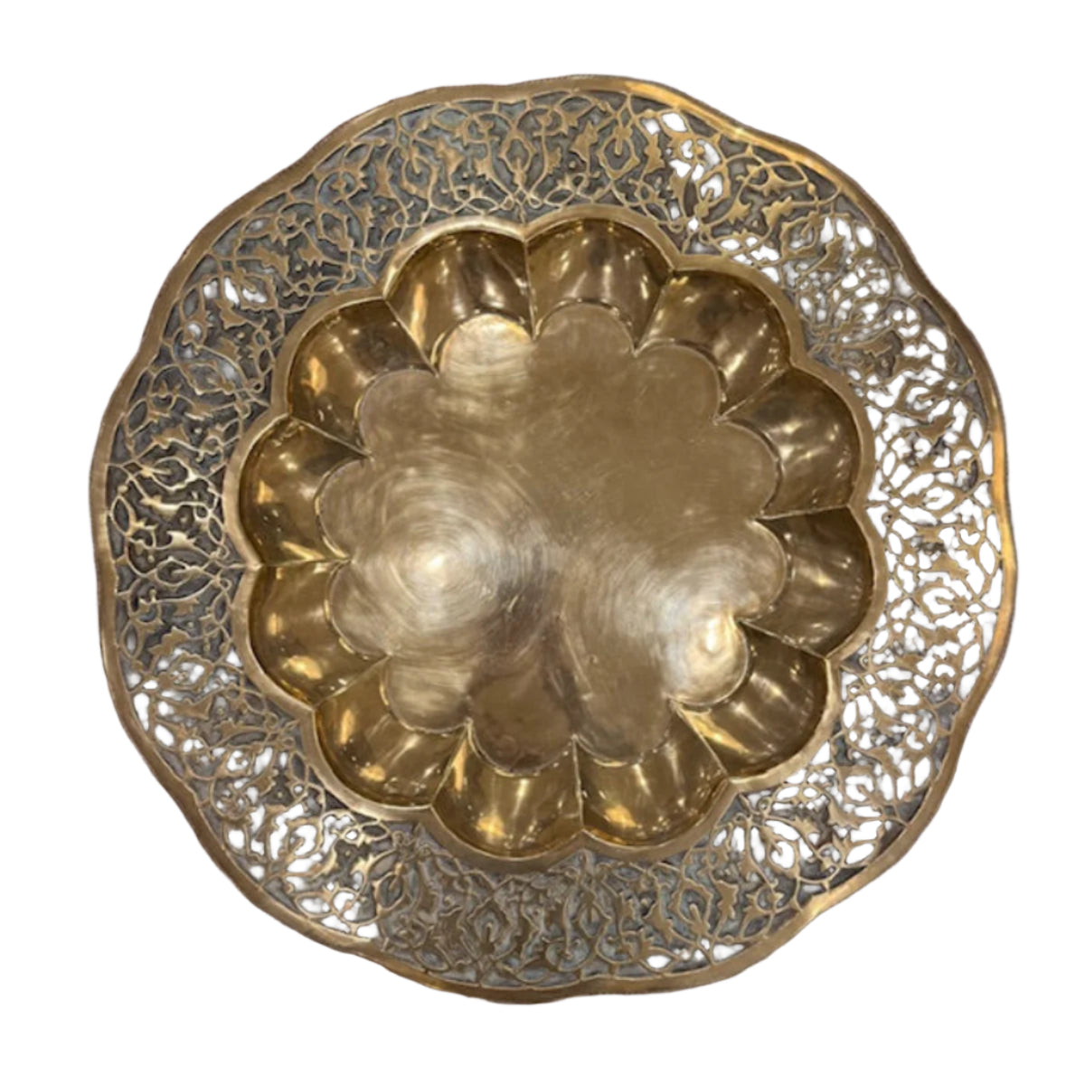 Original Decorative Brass Tray Top Folding Table