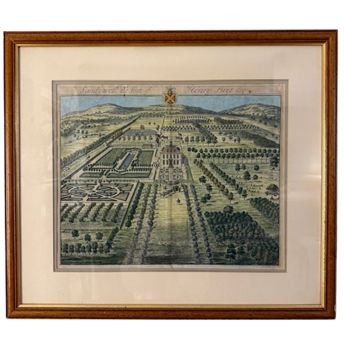 A Pair Of British Estate And Garden Plan Engravings by Johannes Kip