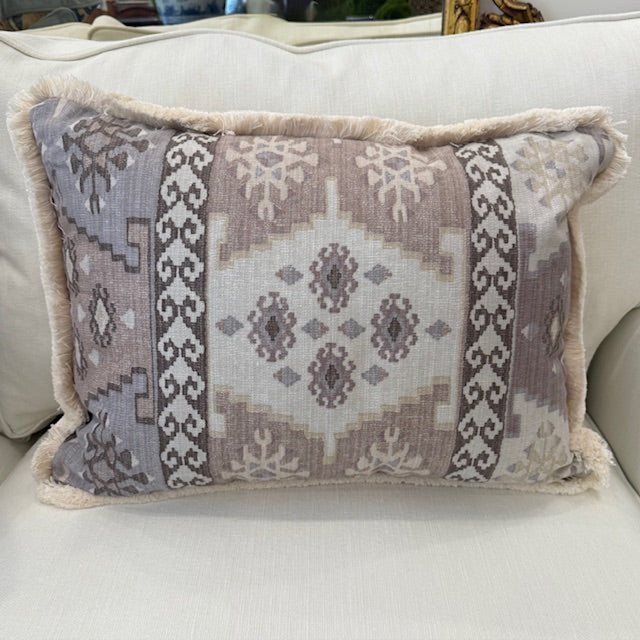 Fringed Anthropology Stone Cushion