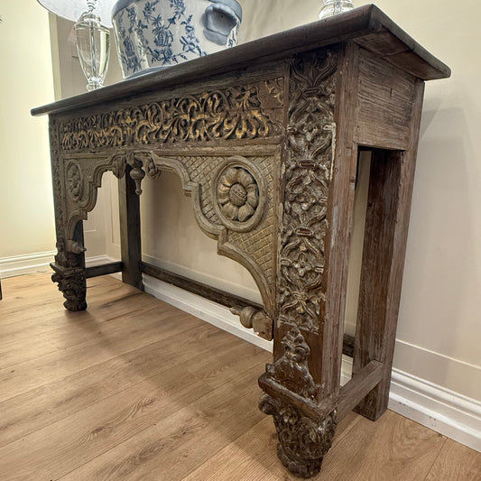 Hand-Carved Indian Console Table