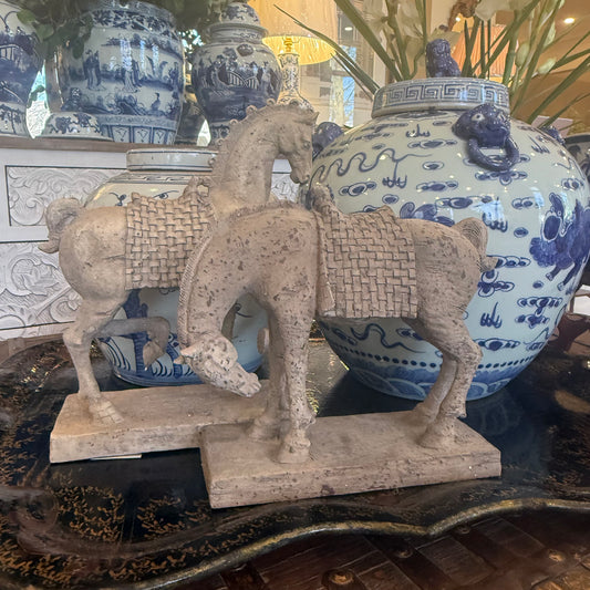 Stonewash Horse Sculpture (Head Down)
