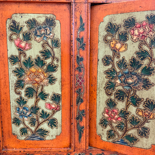 Oriental Hand‑Painted Cabinet