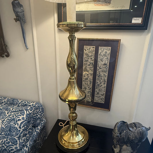 Large Vintage Brass Candlestick Table Lamp
