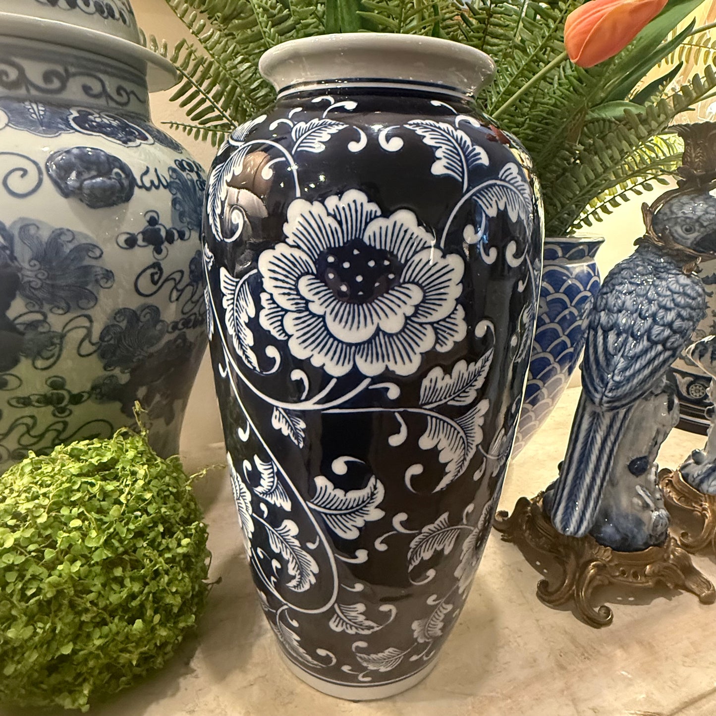 Grand Tour Blue & White ceramic Vase