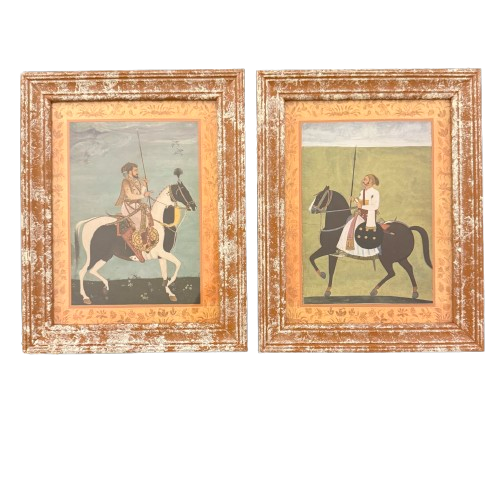 A Pair Of Miniature Mughal Prints