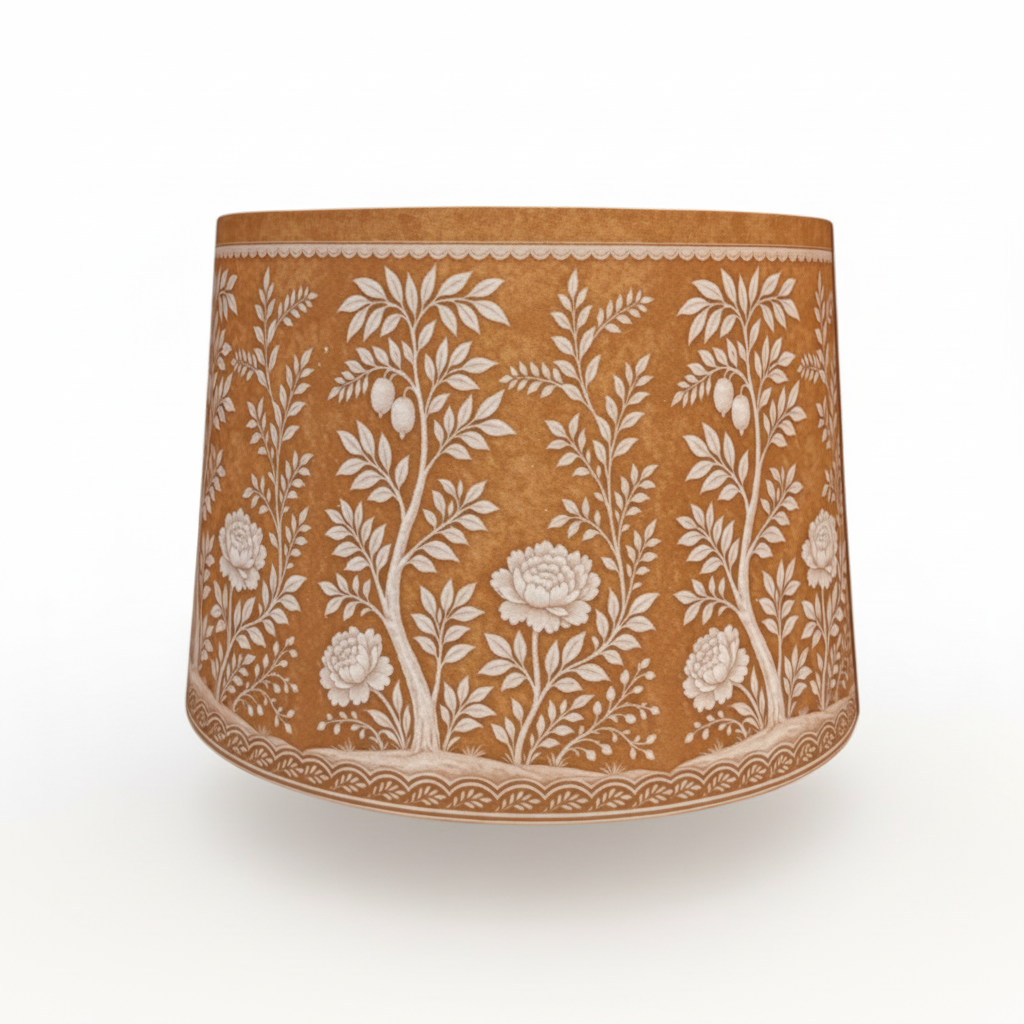 Gold Floral Drum Shade 36 cm