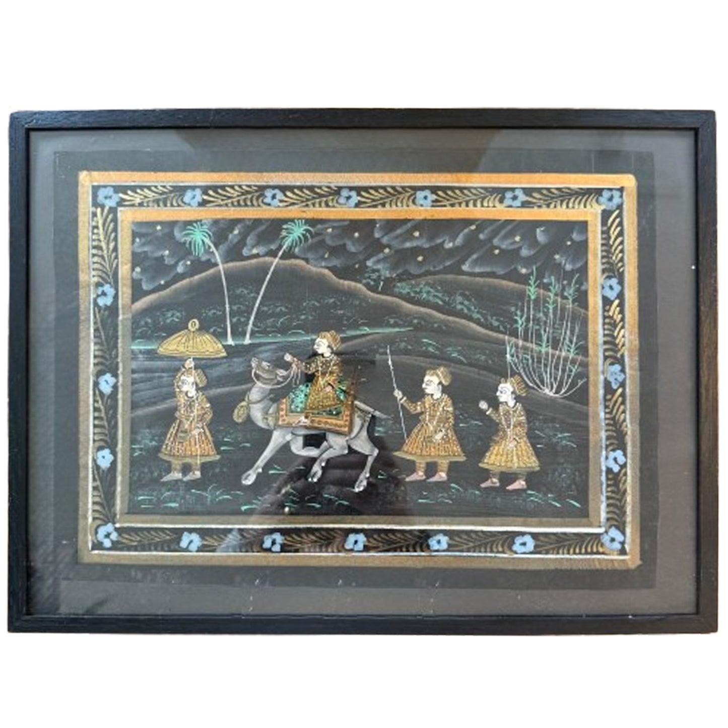 hand Painted Indo‑Persian Scene On Silk