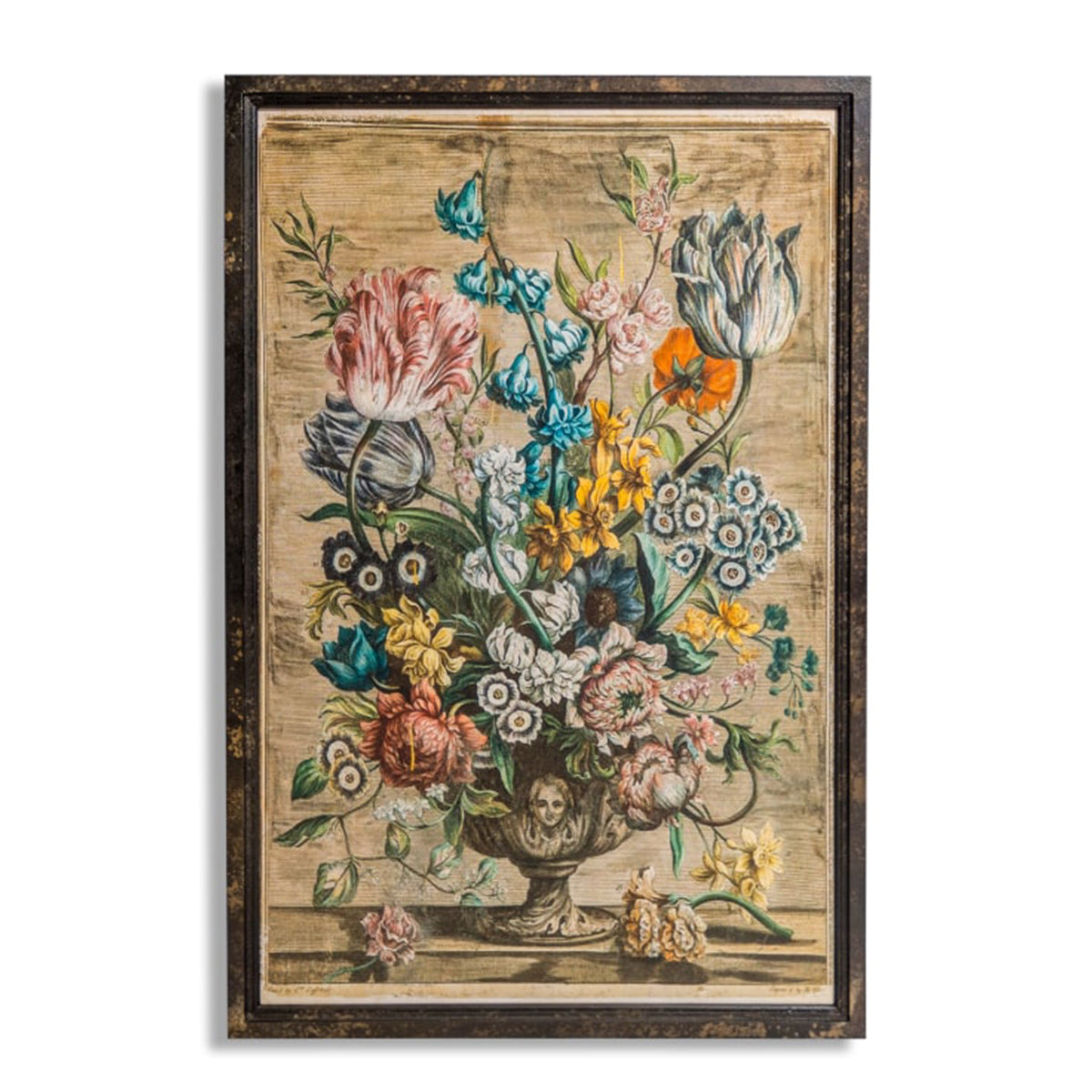 Printed Floral Study On Board