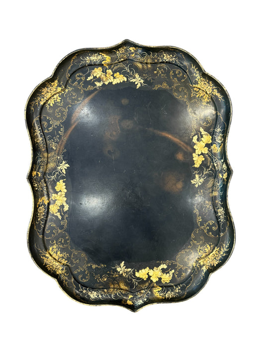 Hand-Painted Lacquered Papier-Mâché Tray