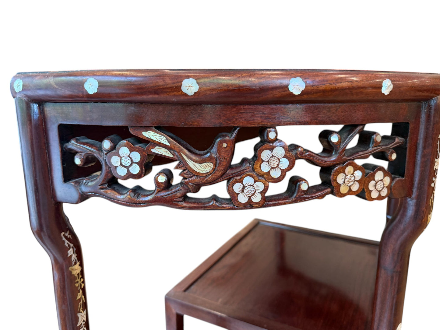 Oriental Demi-Lune Table With Fine Mother-of-Pearl Inlay – Mid-20th Century