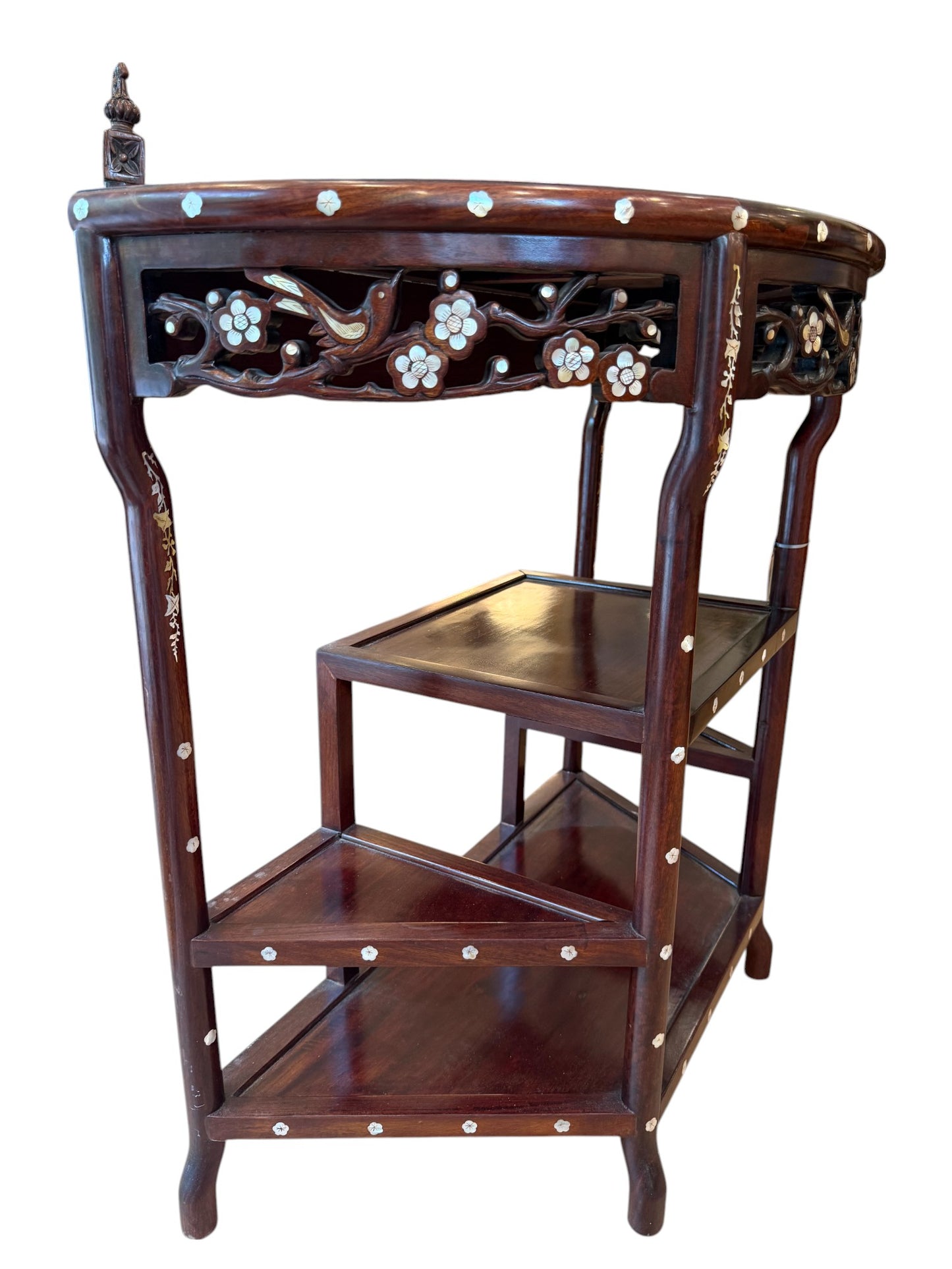 Oriental Demi-Lune Table With Fine Mother-of-Pearl Inlay – Mid-20th Century