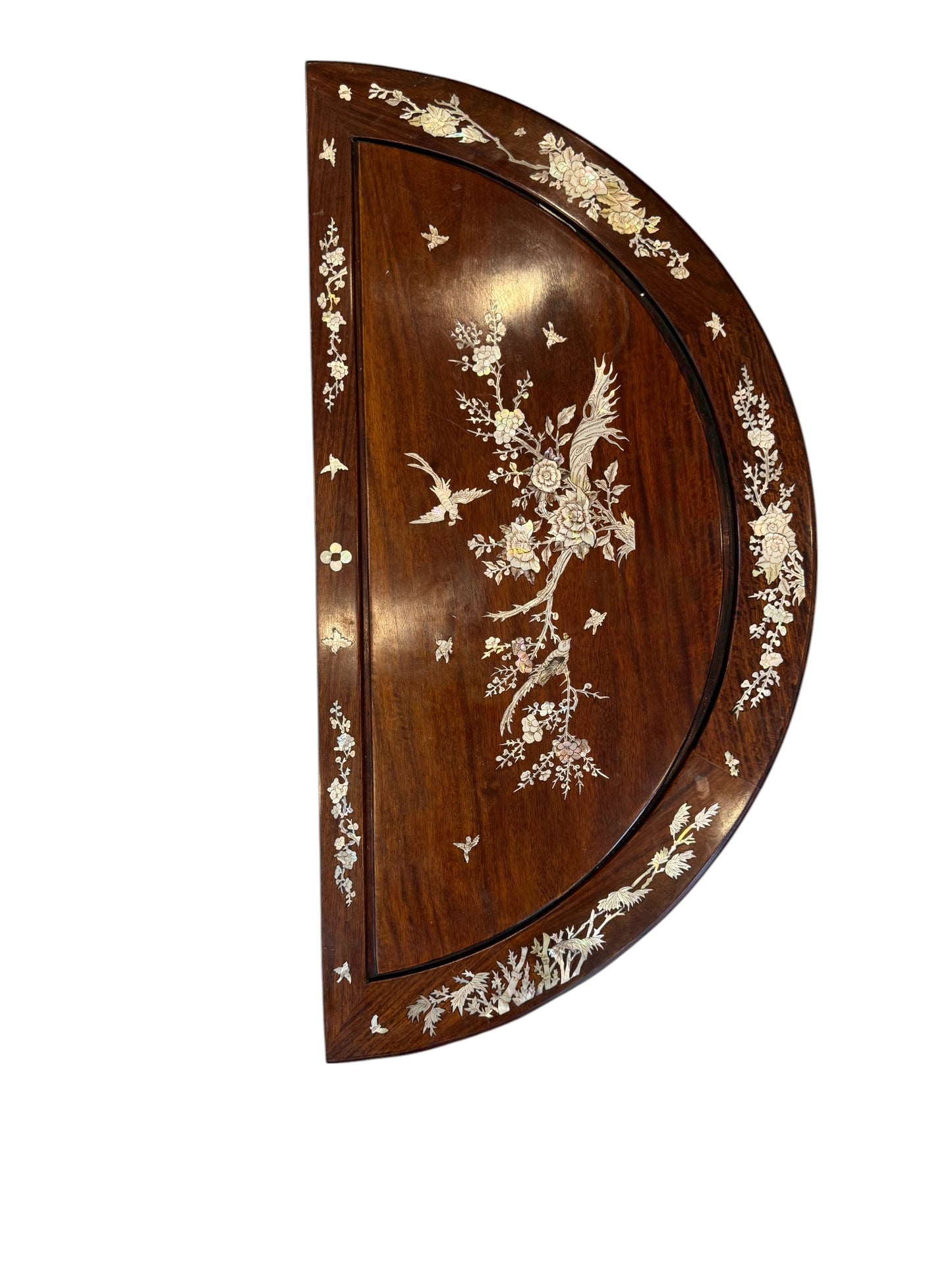 Oriental Demi-Lune Table With Fine Mother-of-Pearl Inlay – Mid-20th Century