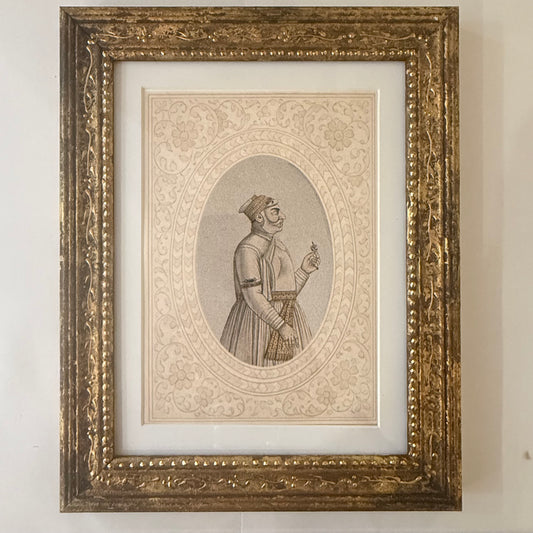 Set of Twelve Mughal Portraits in Hand Painted Frames