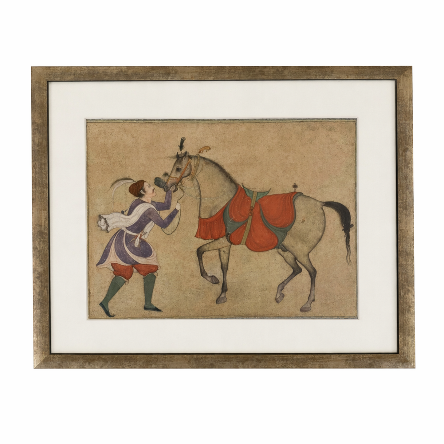 Mughal Nobleman With His Horse Print