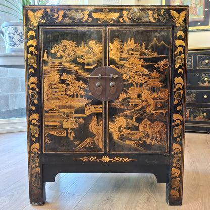 Antique Chinoiserie Bedside Cabinet
