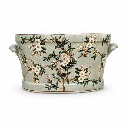 Cherry Blossom XL Oval Cache Pot