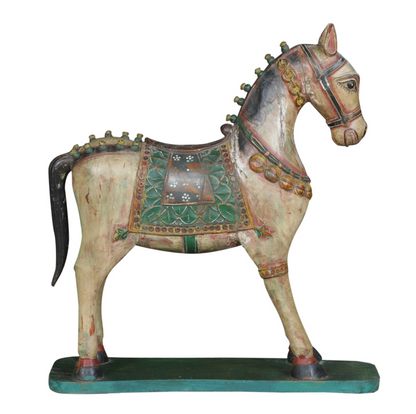 Hand Carved Temple Horse Sculpture