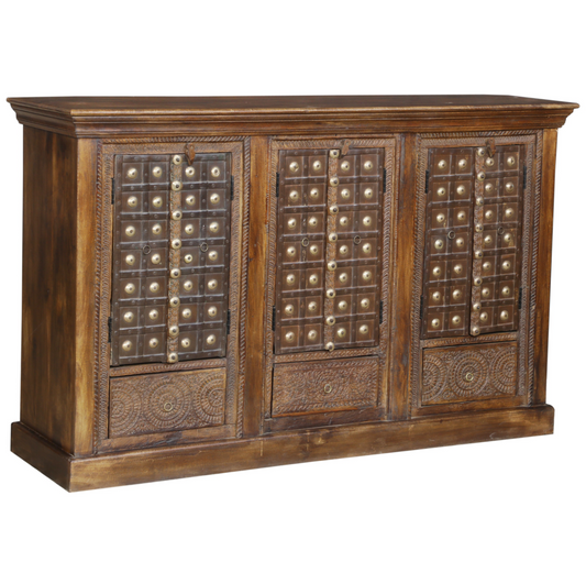 Indian Brass Clad Sideboard
