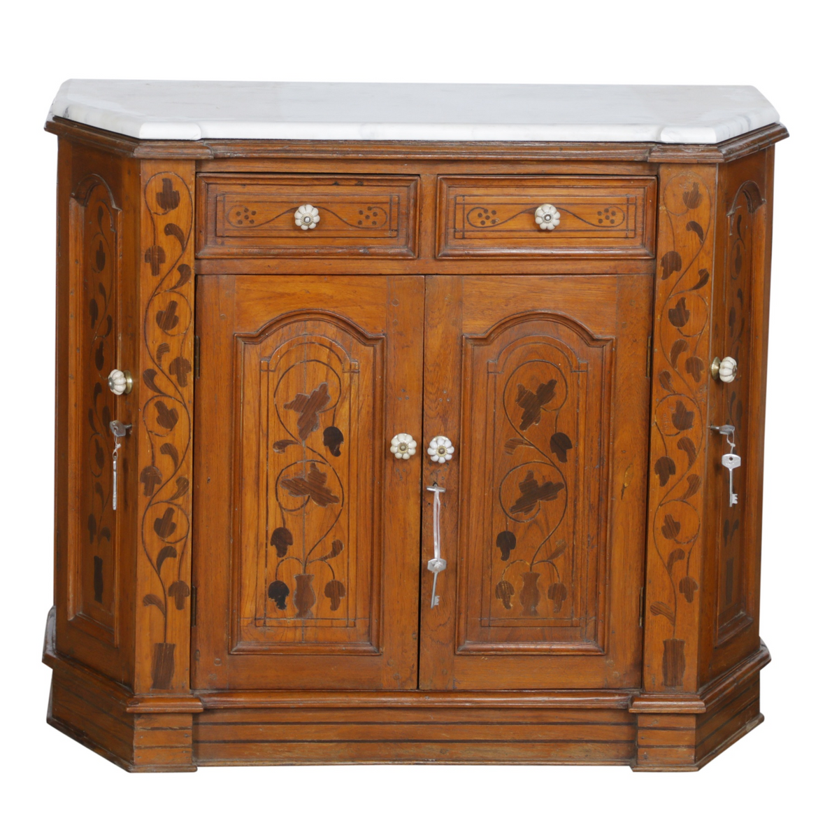 Marbled Topped Inlay Cabinet
