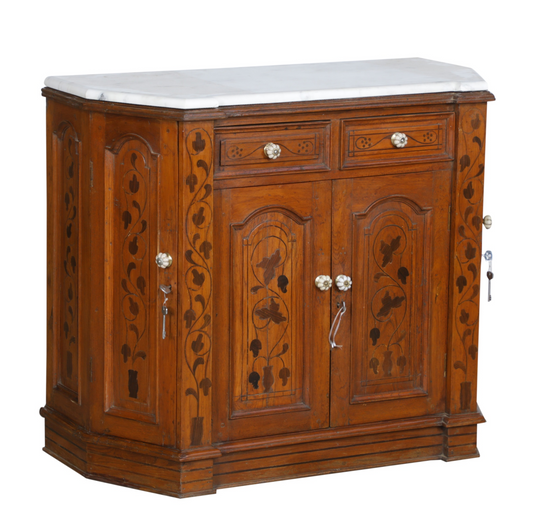 Marbled Topped Inlay Cabinet