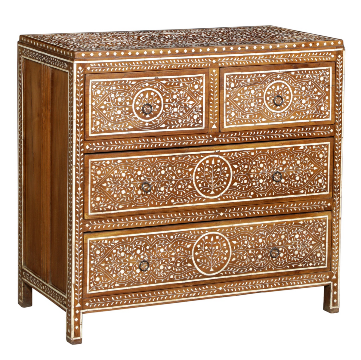 Indian Bone Inlay Chest Of Drawers