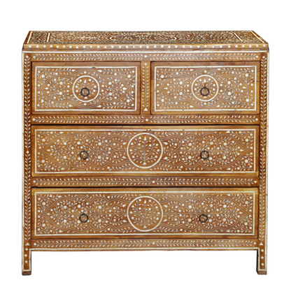 Indian Bone Inlay Chest Of Drawers