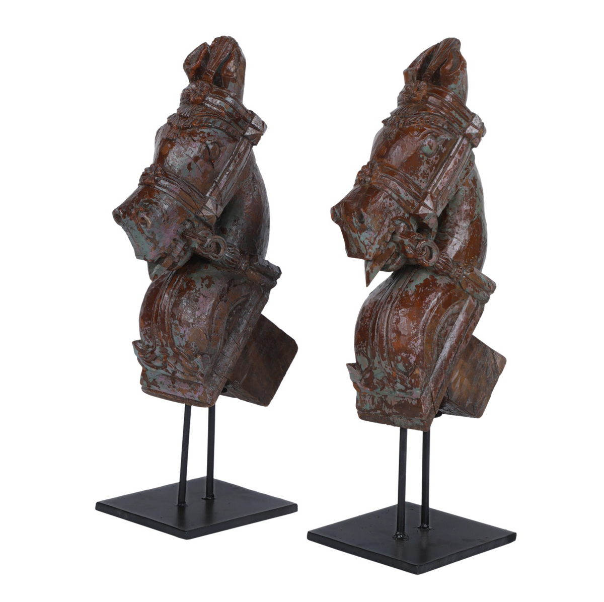 A Pair Of Antique Horse Sculptures