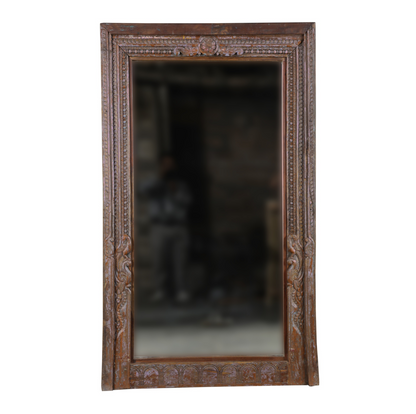 Hand Carved Antique Indian Mirror
