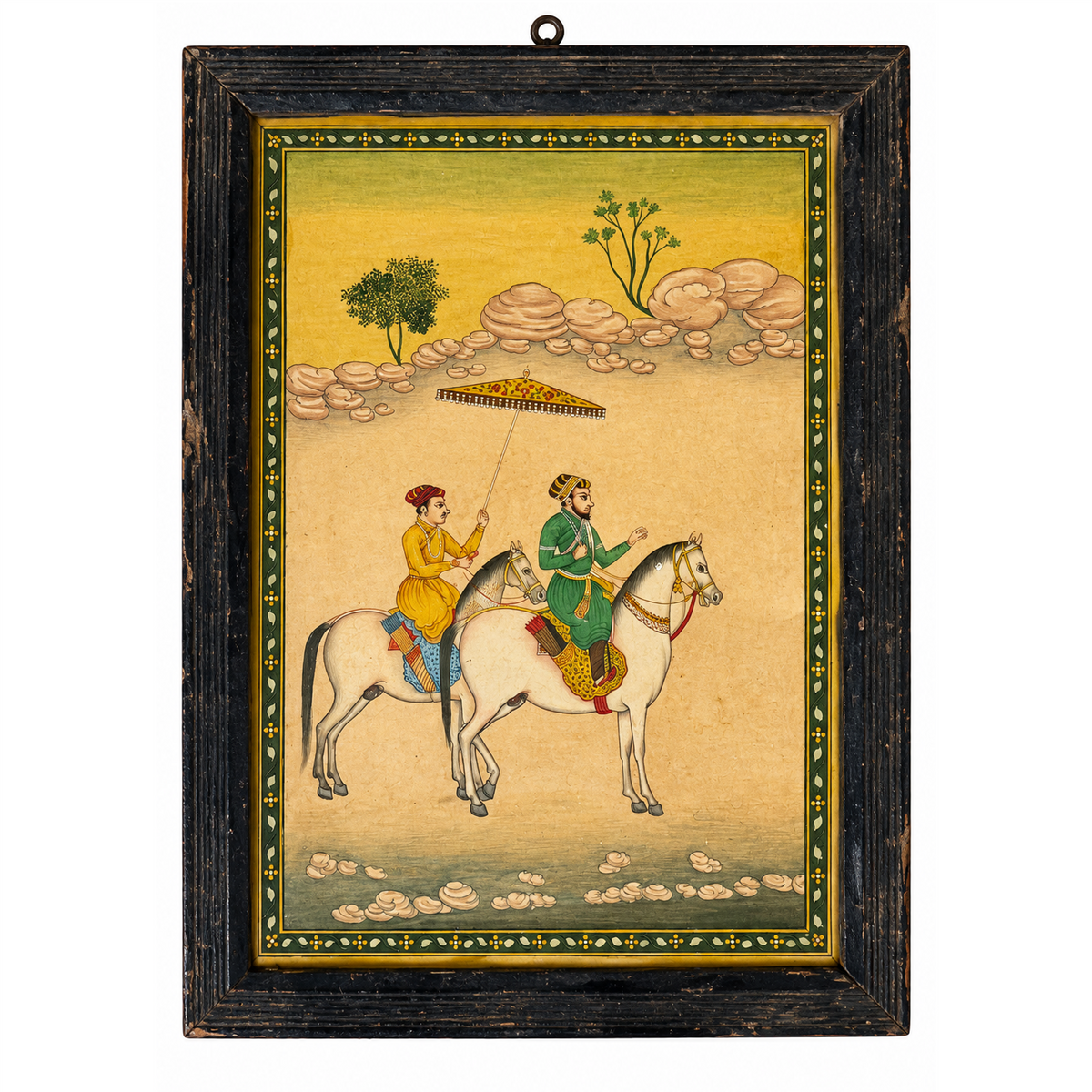 Original Mughal Style Noble Riders Painting