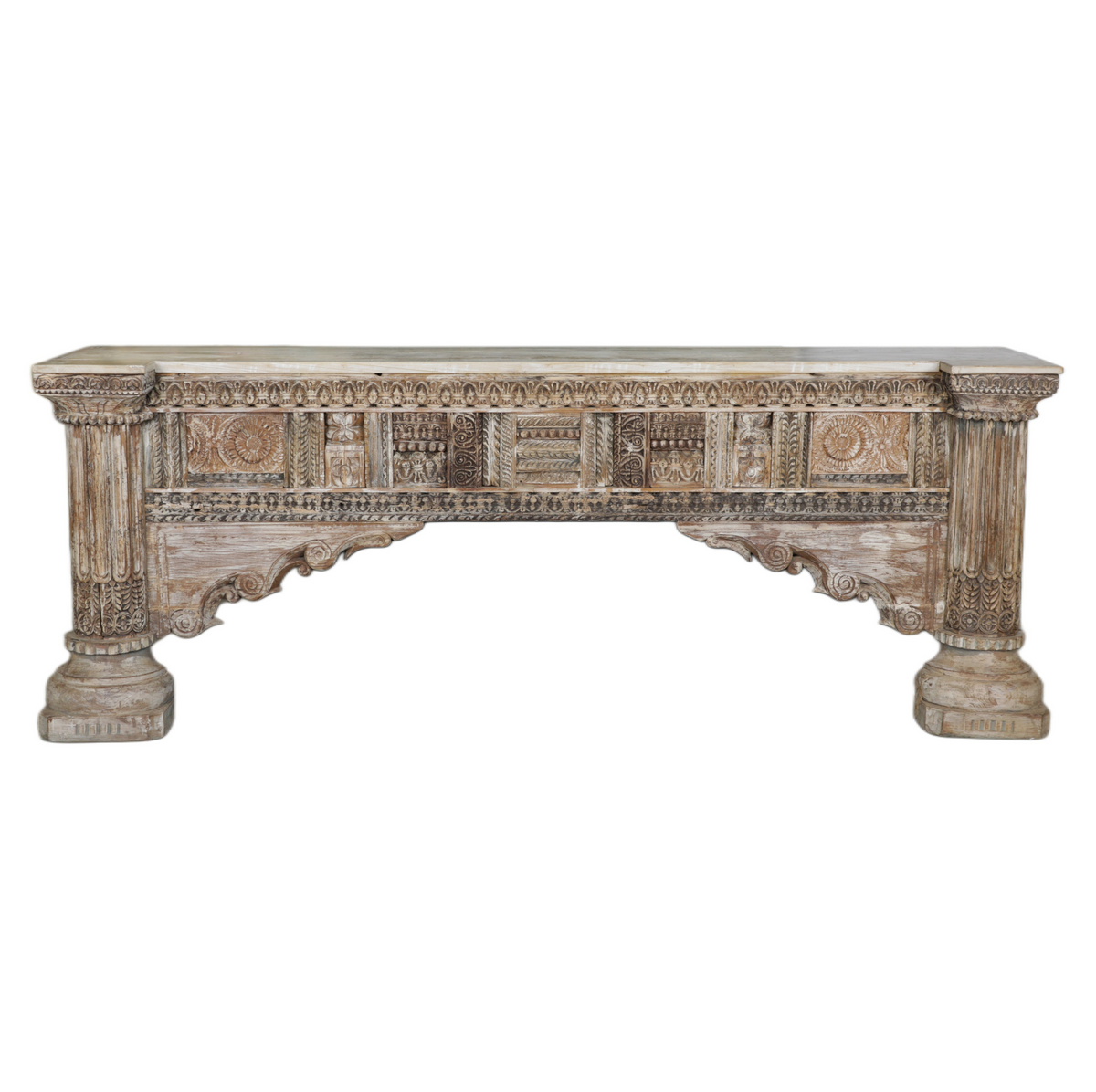Architectural Hand Carved Indian Console