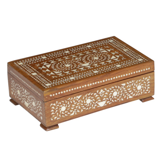 Bone Inlay Wooden Box