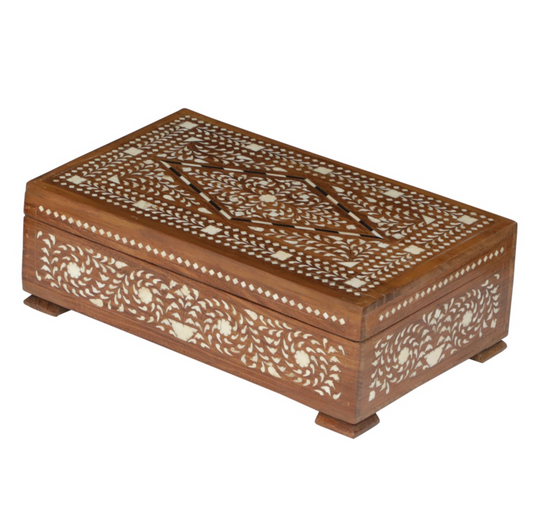Bone Inlay Wooden Box