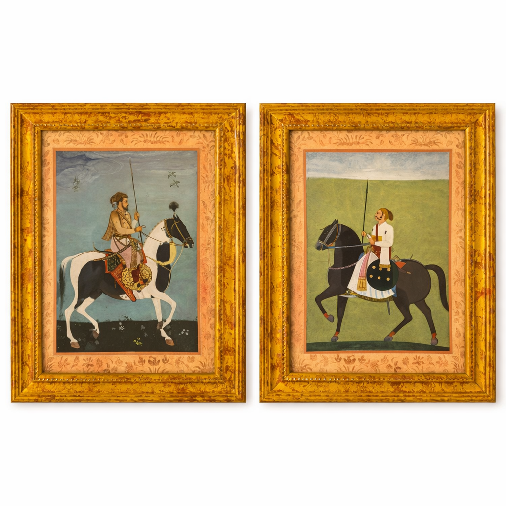 A Pair Of Miniature Mughal Prints