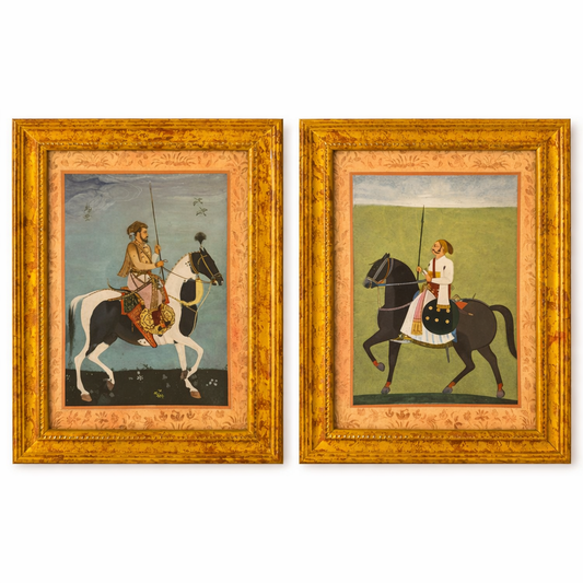 A Pair Of Miniature Mughal Prints