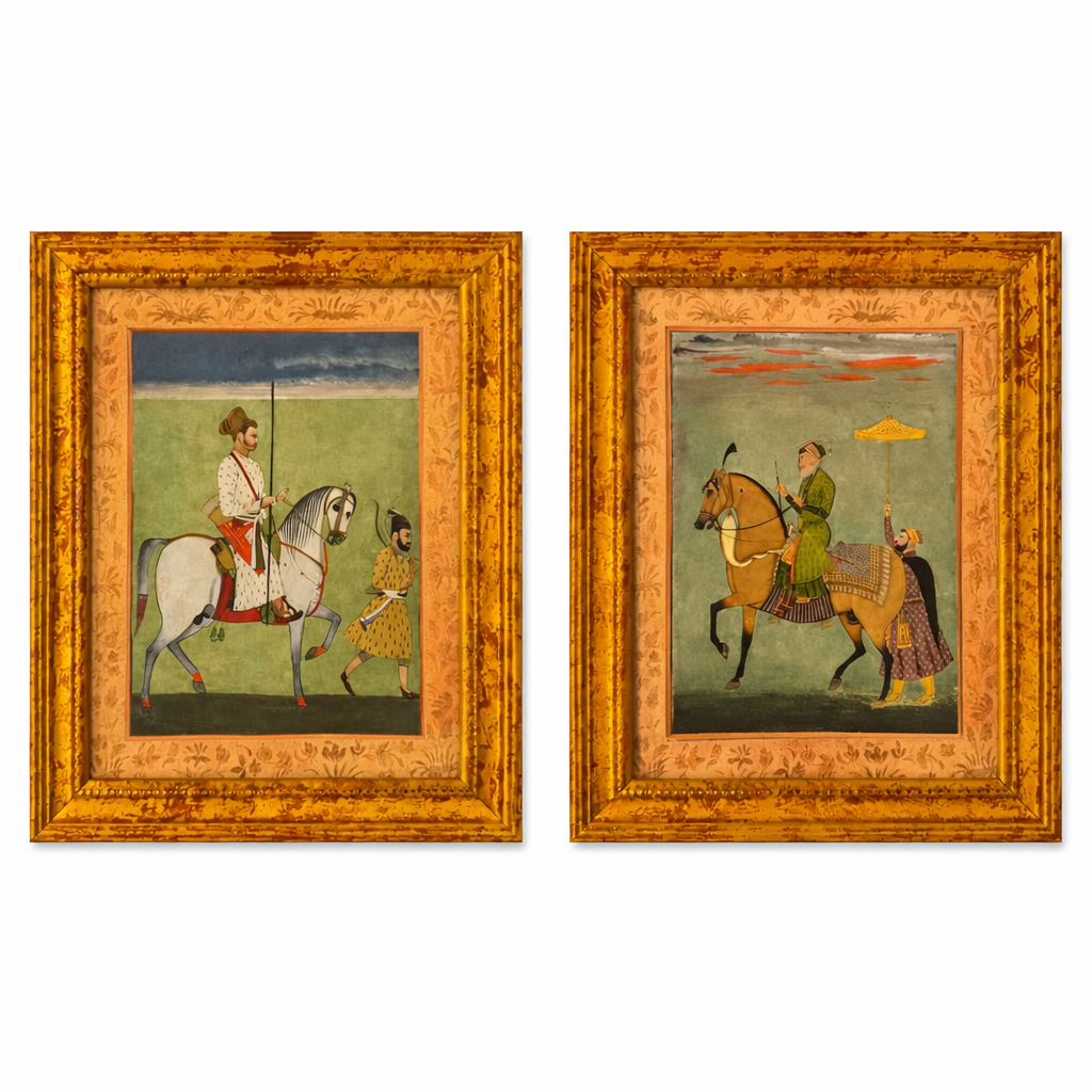 A Pair Of Miniature Mughal Prints