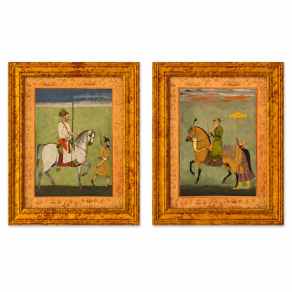 A Pair Of Miniature Mughal Prints