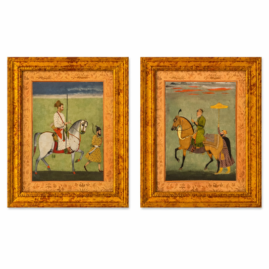 A Pair Of Miniature Mughal Prints