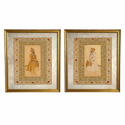 A Pair of Mughal Portrait Prints