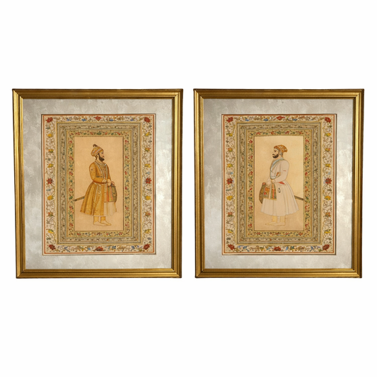 A Pair of Mughal Portrait Prints