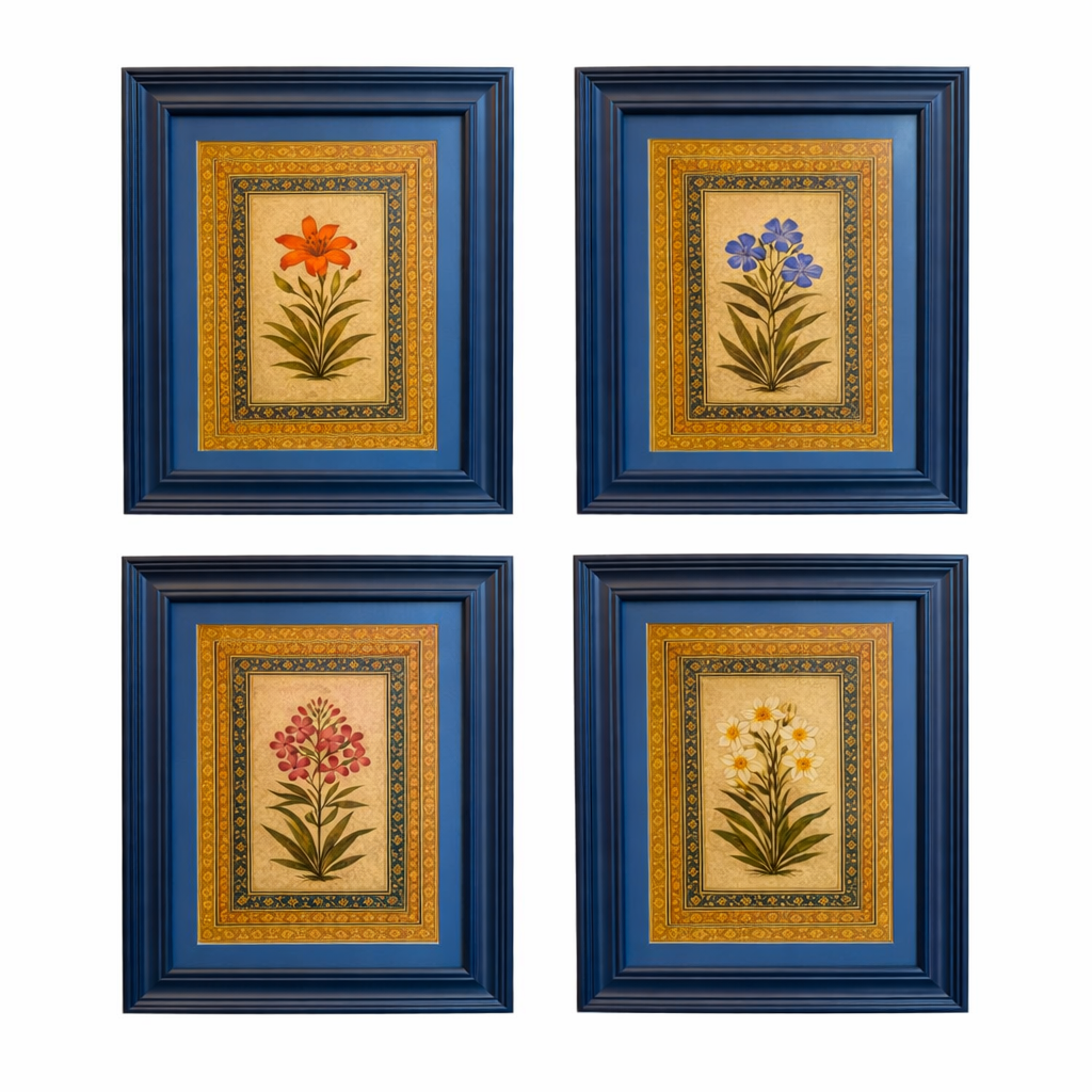 A Quartet of miniature Botanical Art